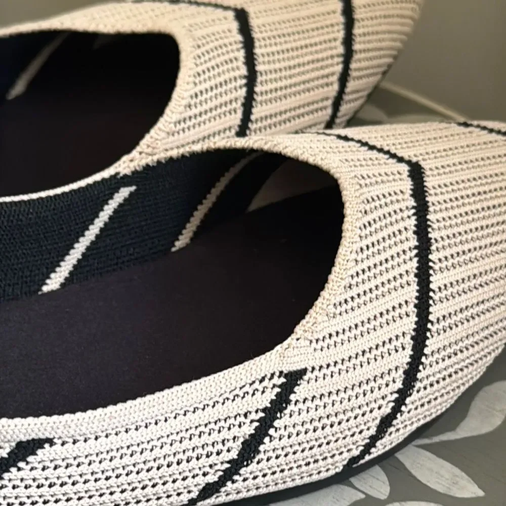 Vivaia Pointed Toe Striped Flats sz 42